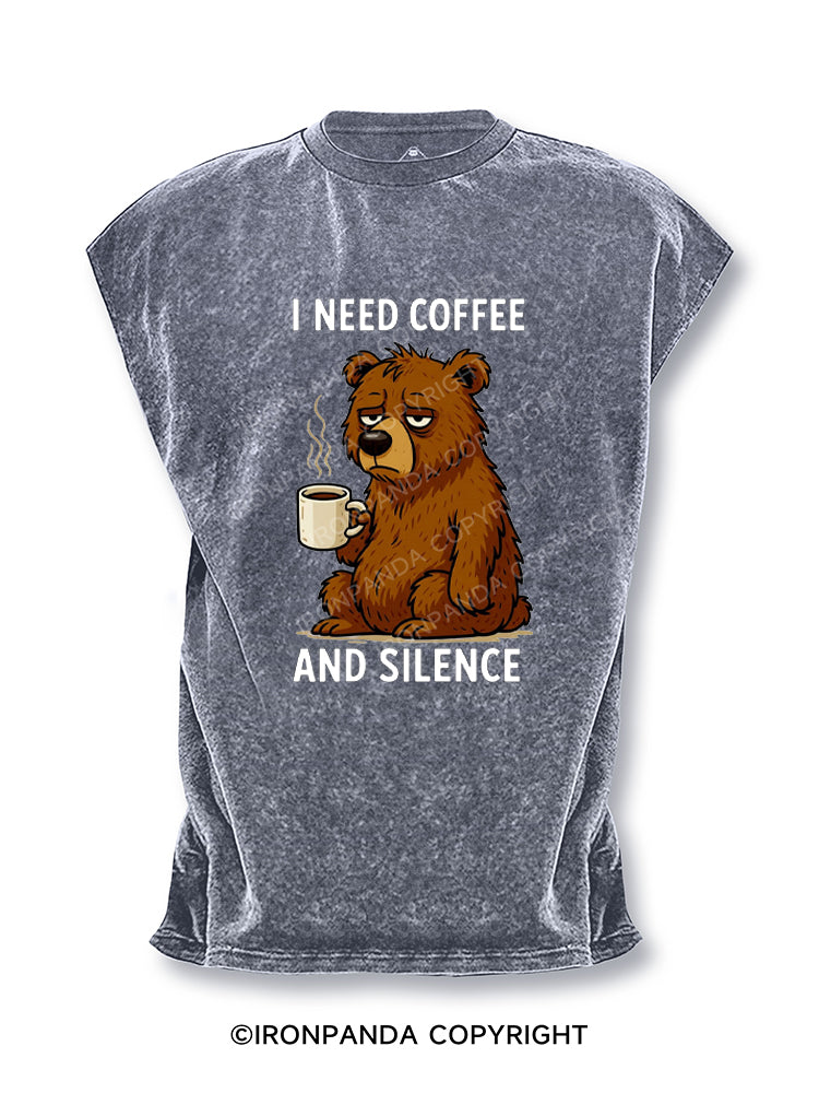 I NEED COFFEE AND SLIENCE Cut Off Tank