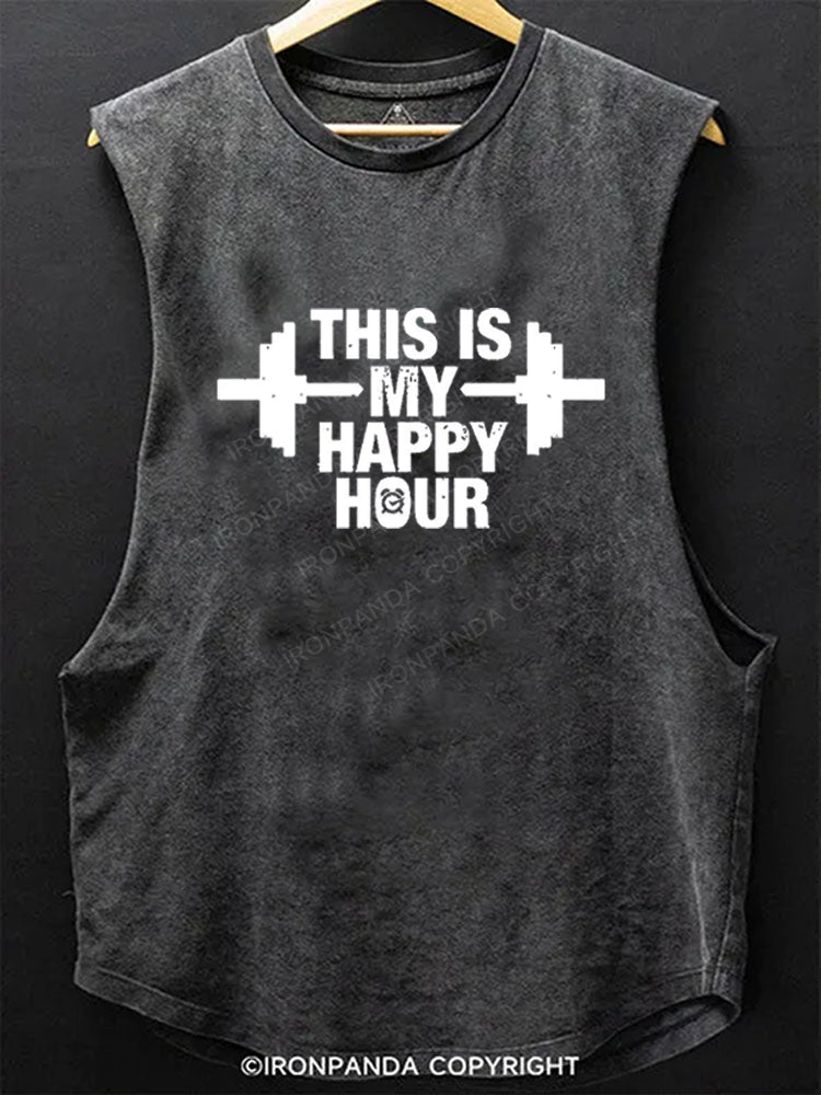 THIS IS MY HAPPY HOUR Scoop Bottom Cotton Tank