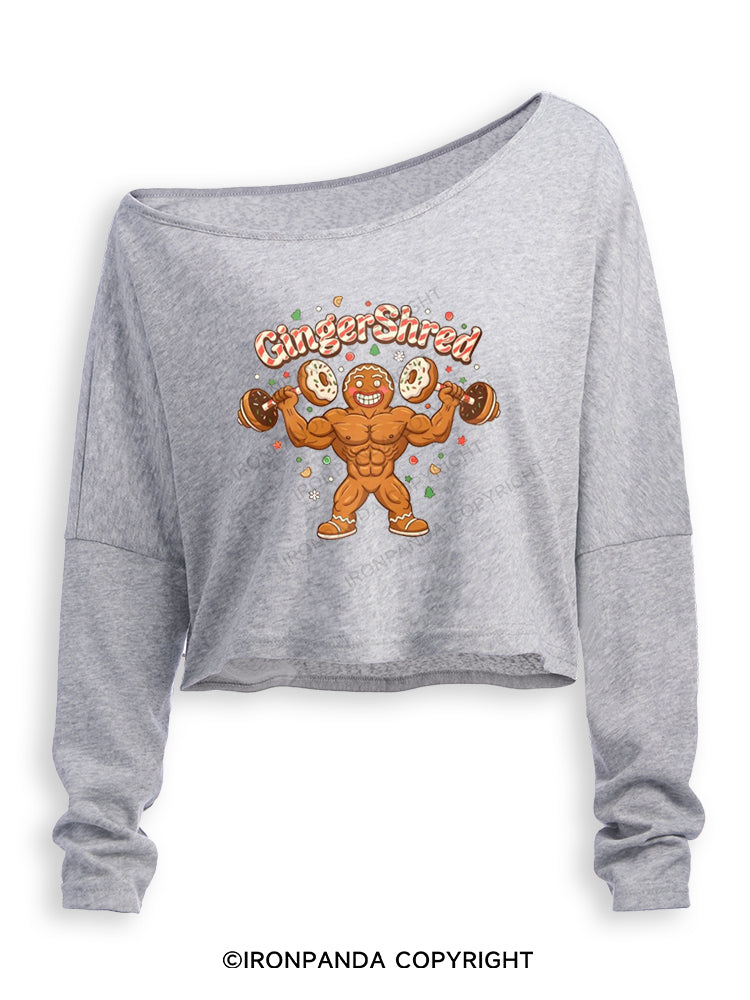 GingerShred Off Shoulder Long Sleeve Crop Top