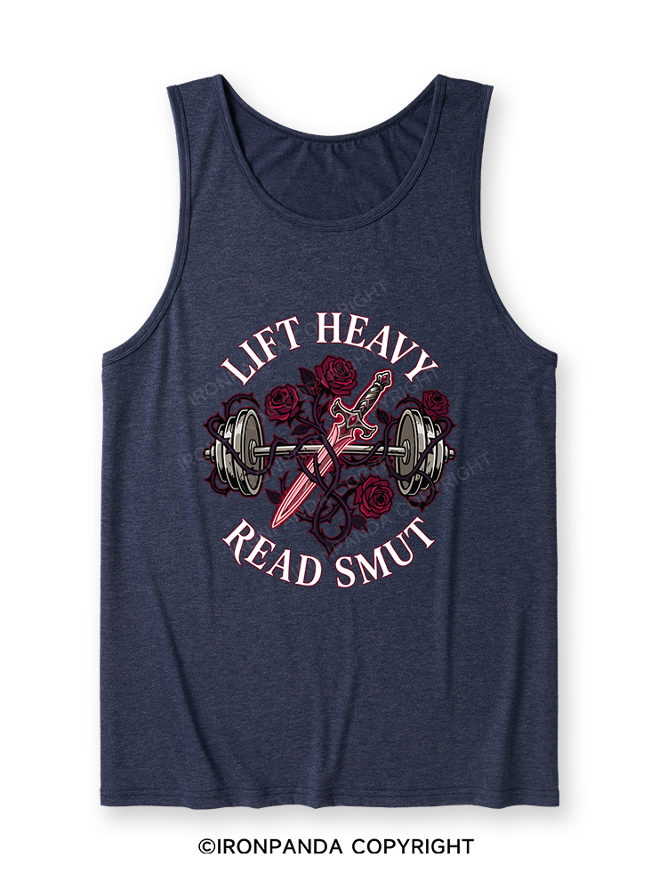 LIFT HEAVY READ SMUT Ultra Soft Heather Tank