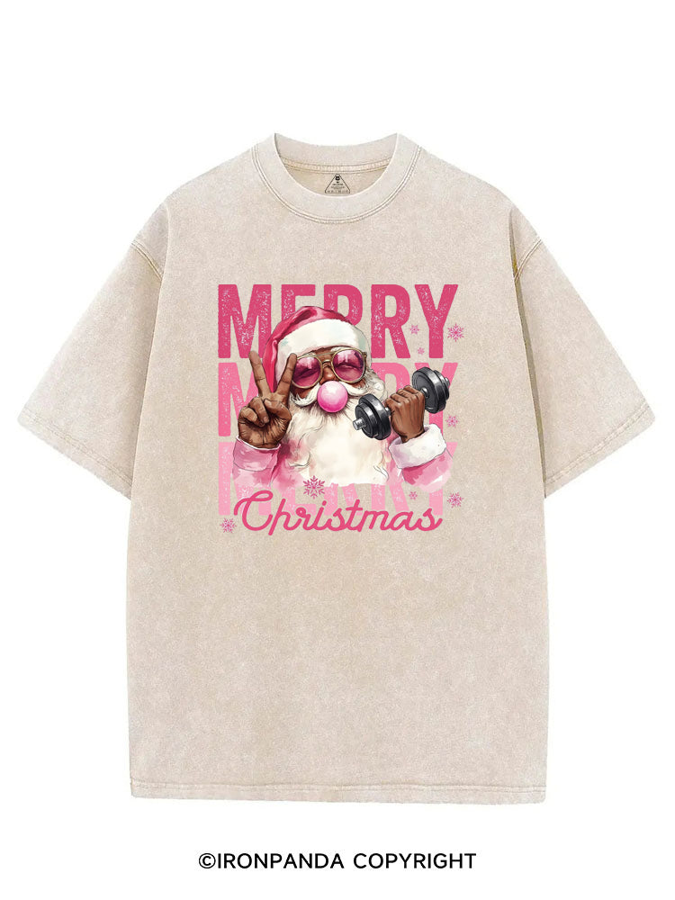 merry merry merry Christmas VINTAGE GYM SHIRT