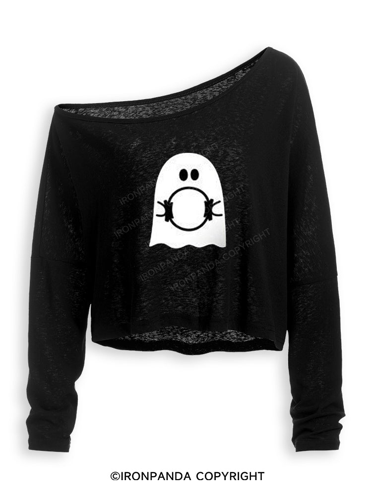 BOO-TIFUL PILATES Off Shoulder Long Sleeve Crop Top