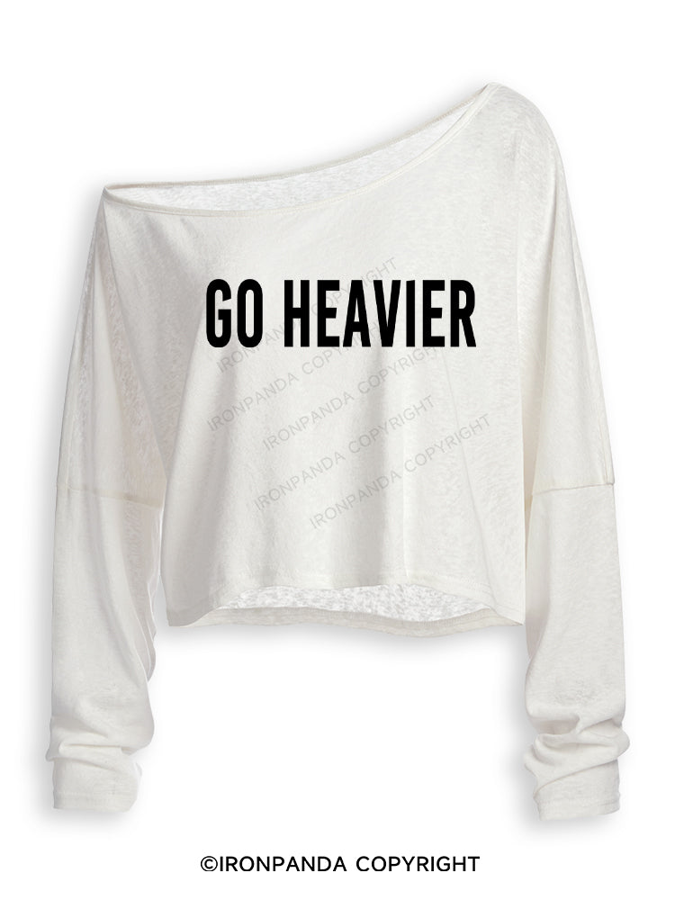 GO HEAVIER Off Shoulder Long Sleeve Crop Top