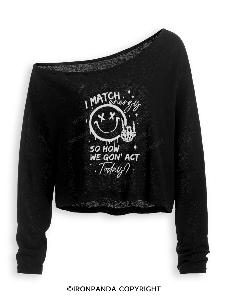 How We Gonna Act Today Off Shoulder Long Sleeve Crop Top