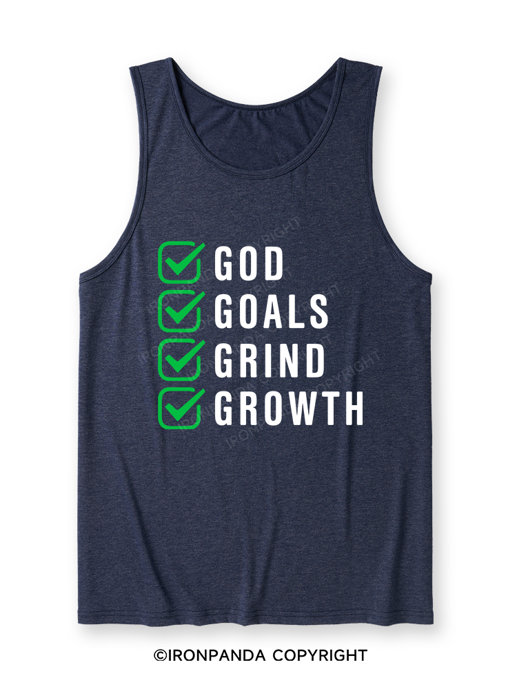 God Goals Grind Growth Ultra Soft Heather Tank