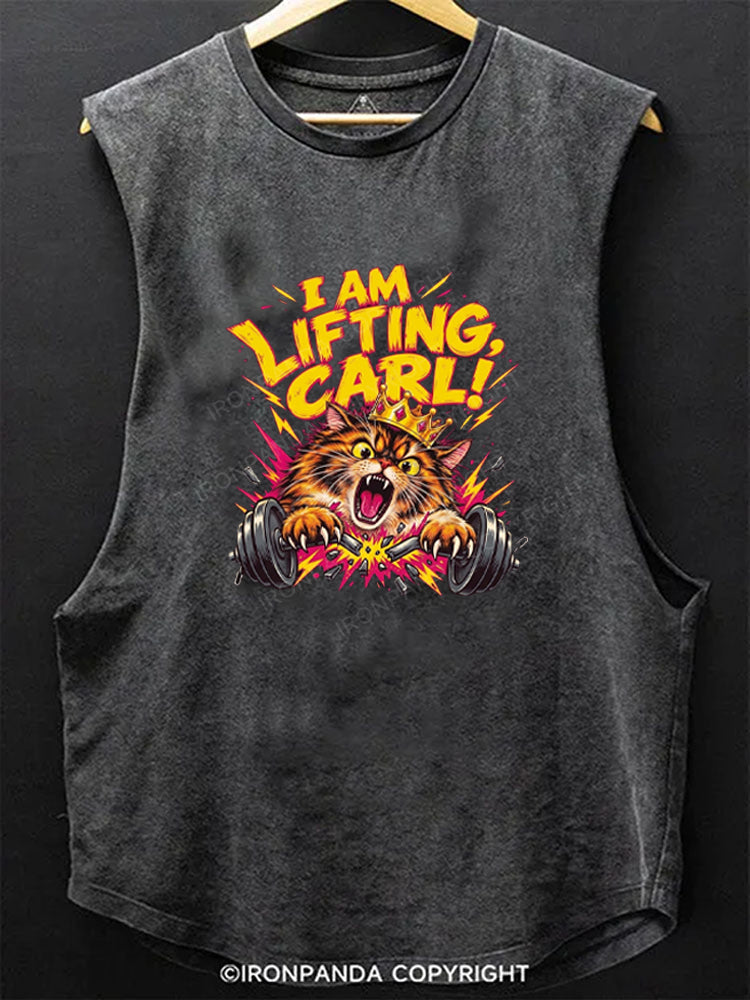I AM LIFTING, CARL! Scoop Bottom Cotton Tank