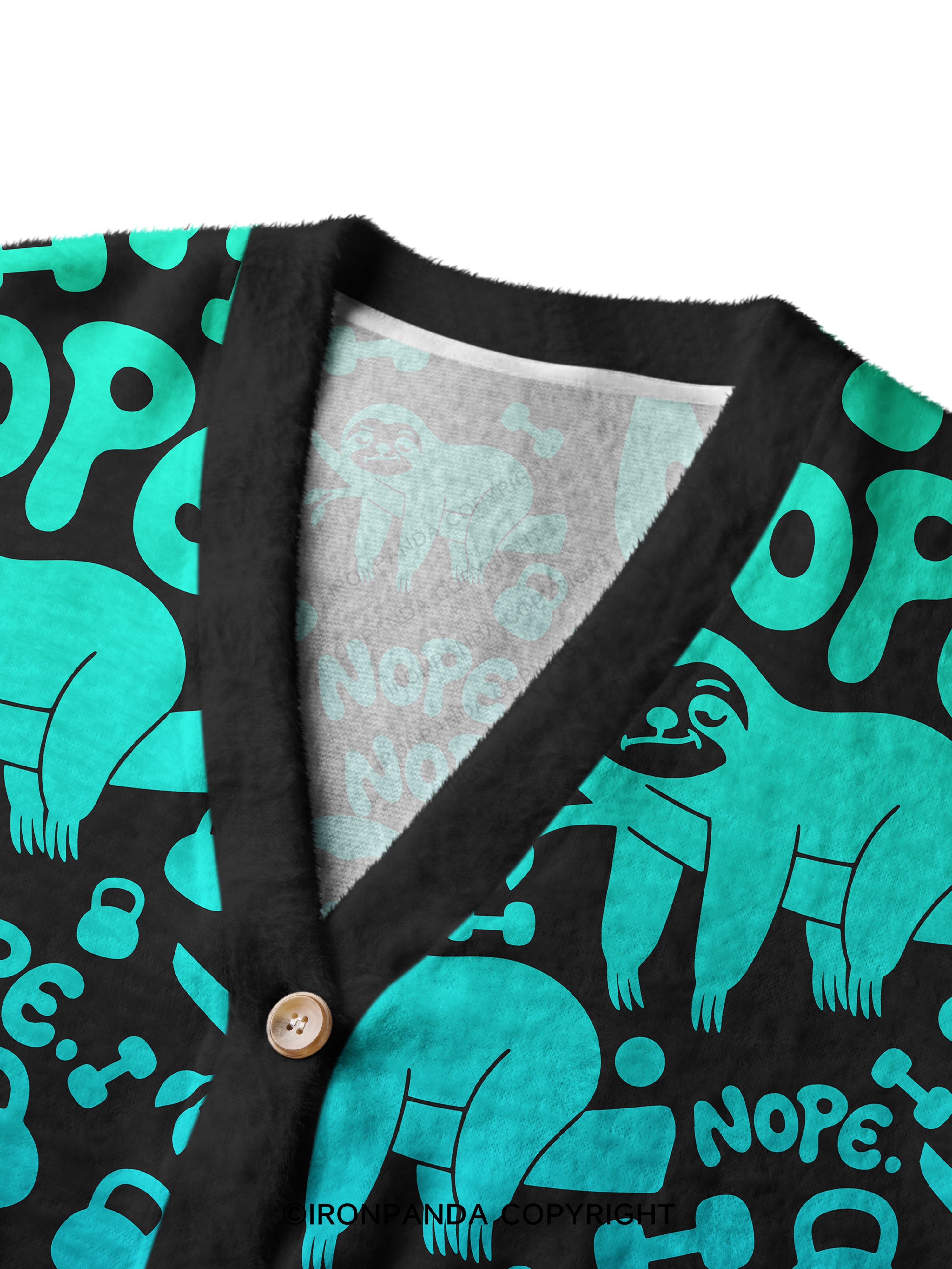 NO TODAY SLOTH Ugly Cardigan Sweater