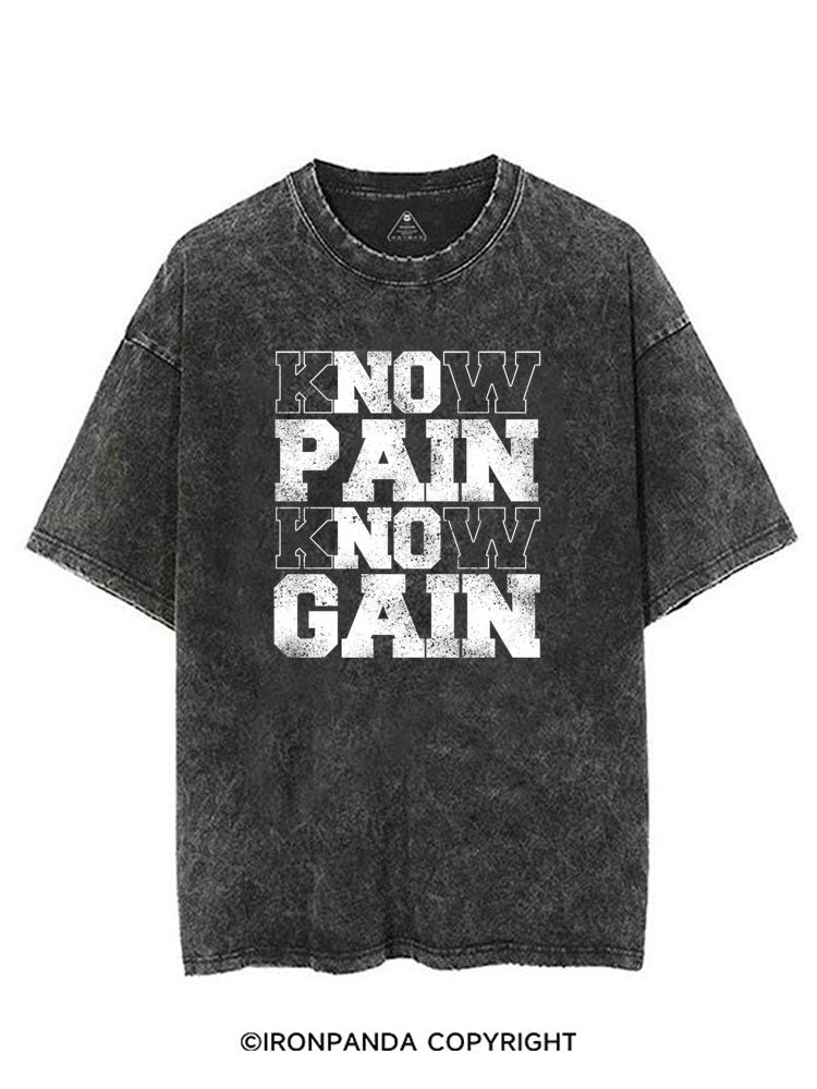 KNOW PAIN KNOW GAIN VINTAGE GYM SHIRT