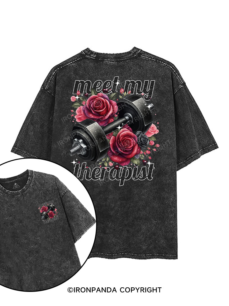 MEET MY THERAPIST printed Gym Shirt