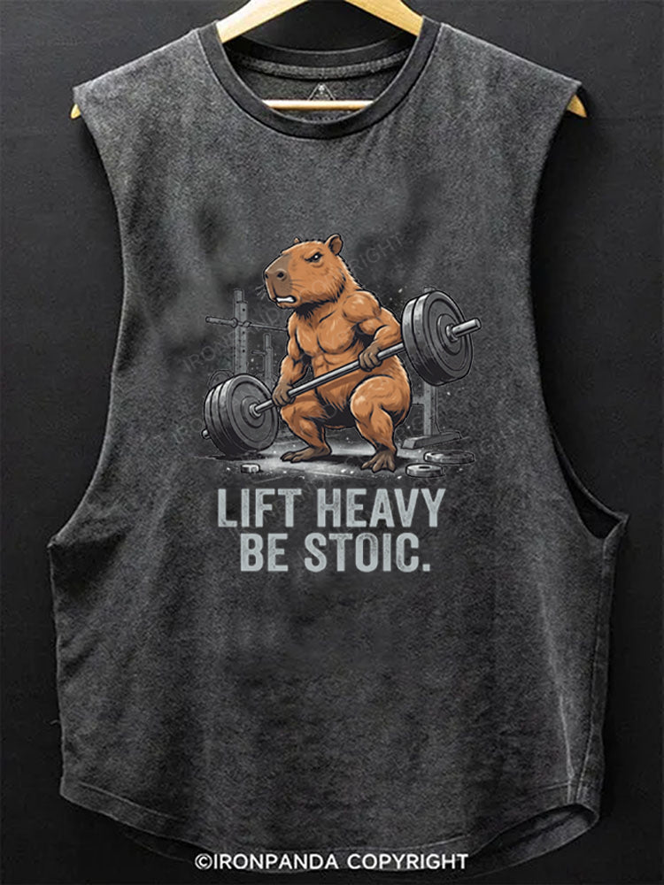Lift Heavy Be Stoic Scoop Bottom Cotton Tank