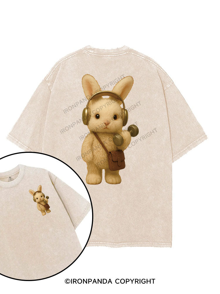 MUSCLE BUNNY MUSIC printed Gym Shirt