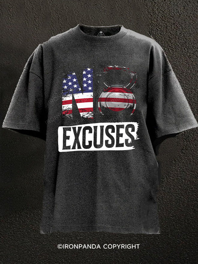 no excuses Washed Gym Shirt