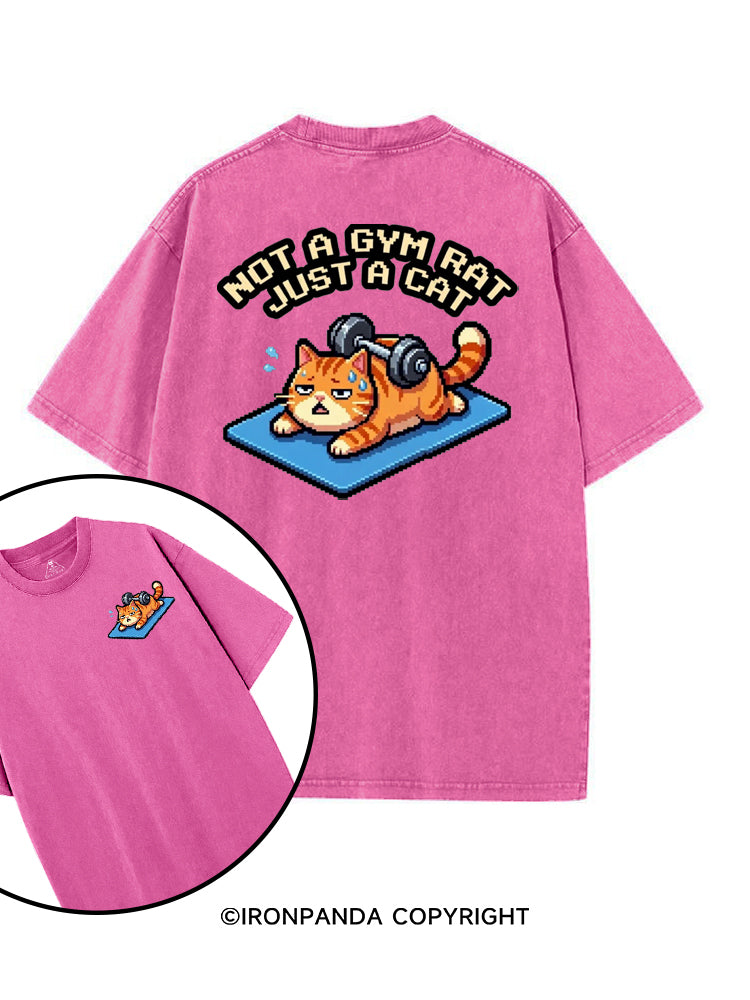 NOT A GYM RAT JUST A CAT printed Gym Shirt