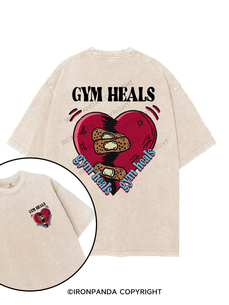 GYM HEALS printed Gym Shirt