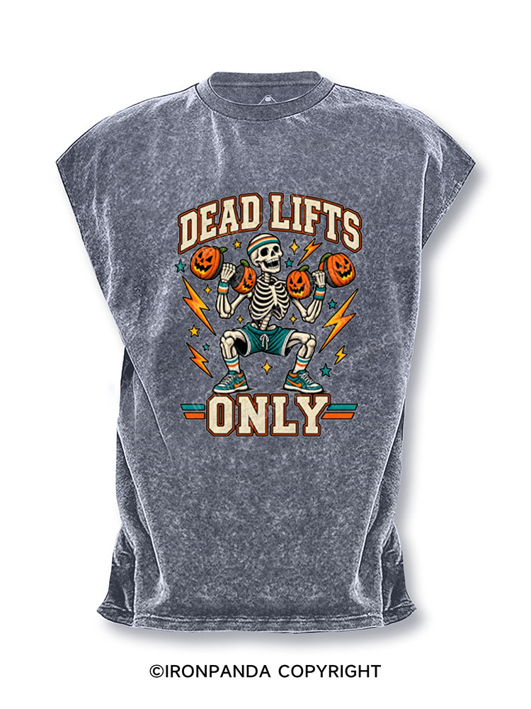 Dead Lifts Only Halloween Skeleton Cut Off Tank