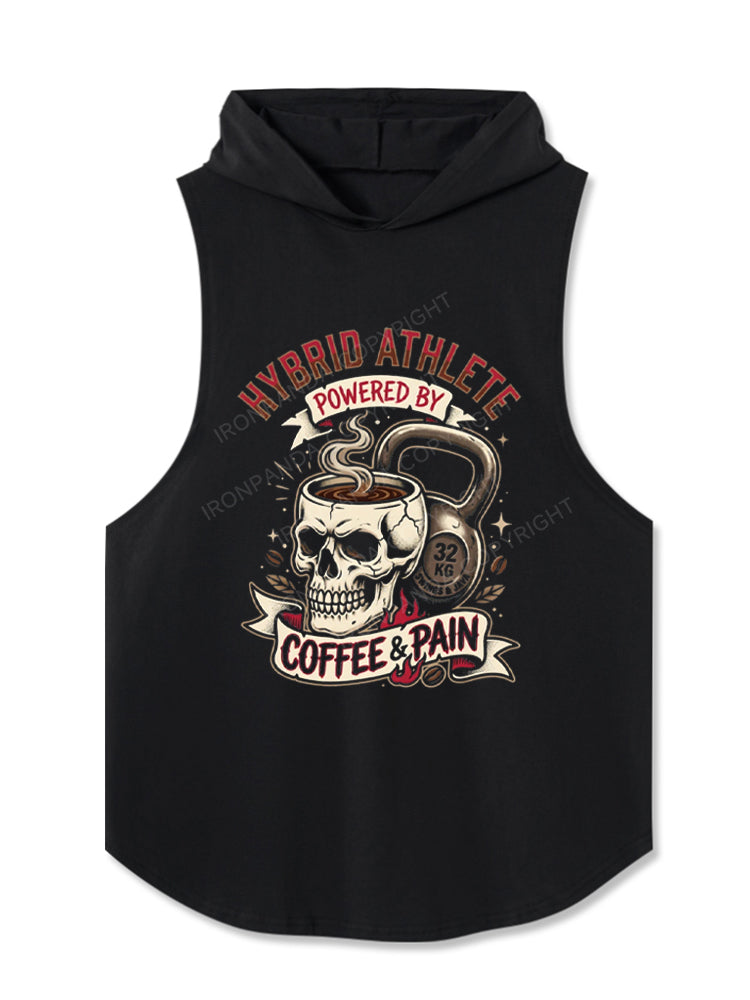 Hybrid Athlete Fitness Skull Kettlebell Workout Hooded Tank