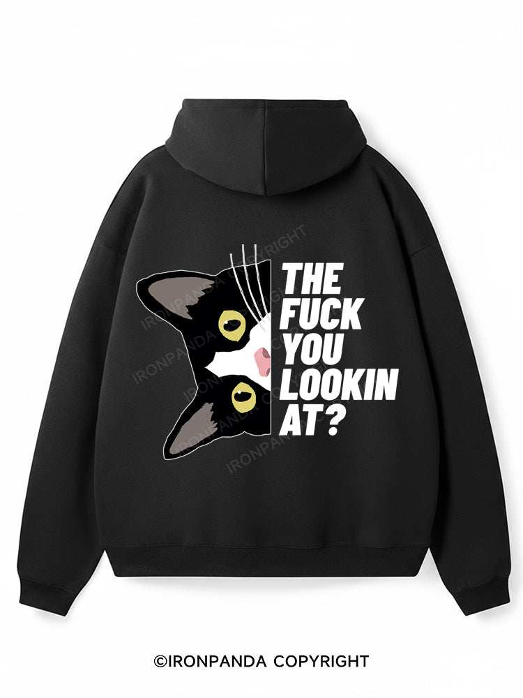 THE FUCK YOU LOOKIN AT? Premium Fleece Gym Hoodie