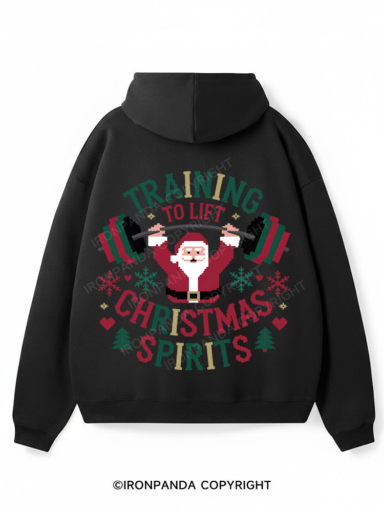 training to lift christmas spirits Premium Fleece Gym Hoodie