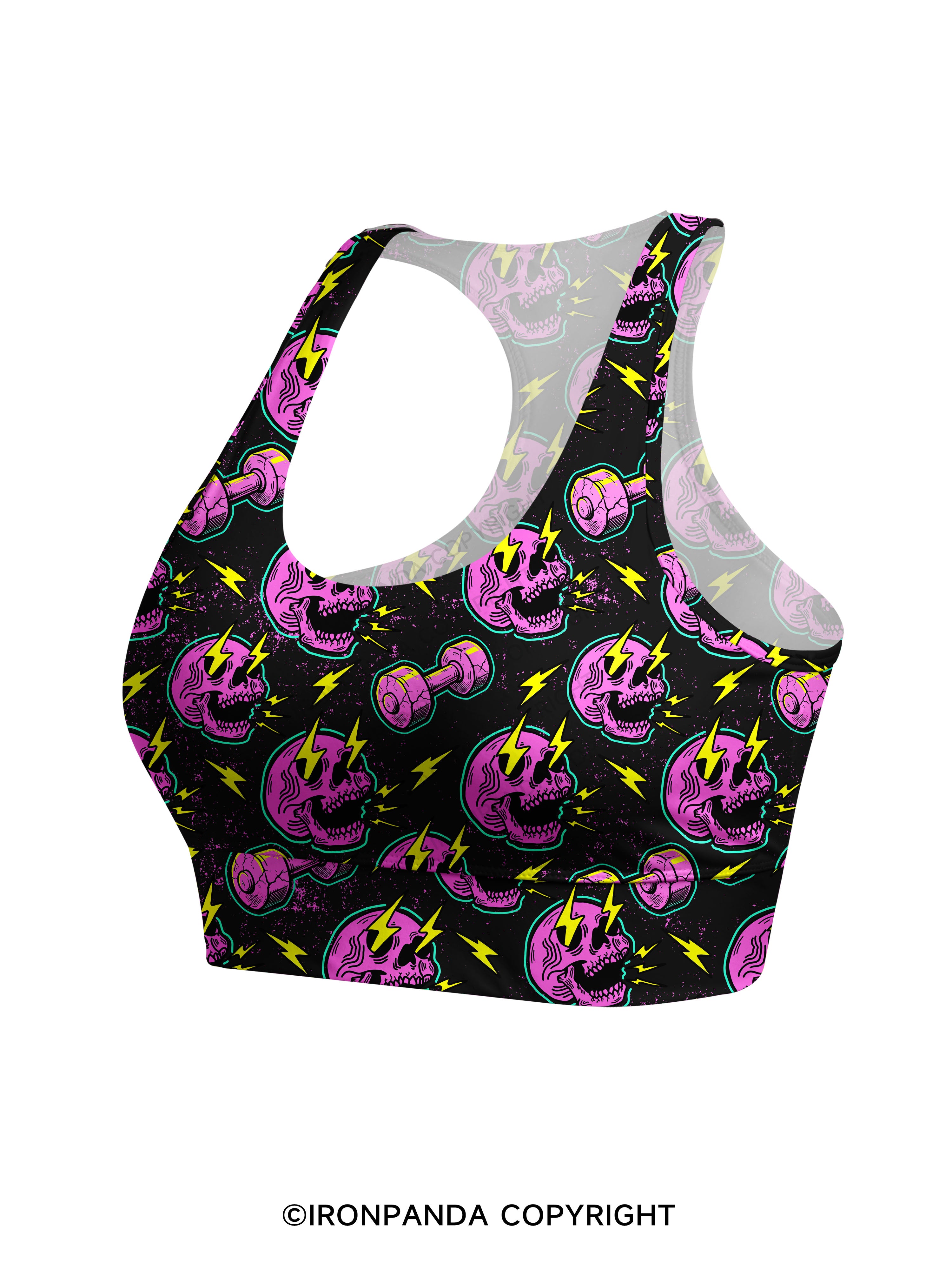 LIGHTNING SKELETON Racerback Sports Bra