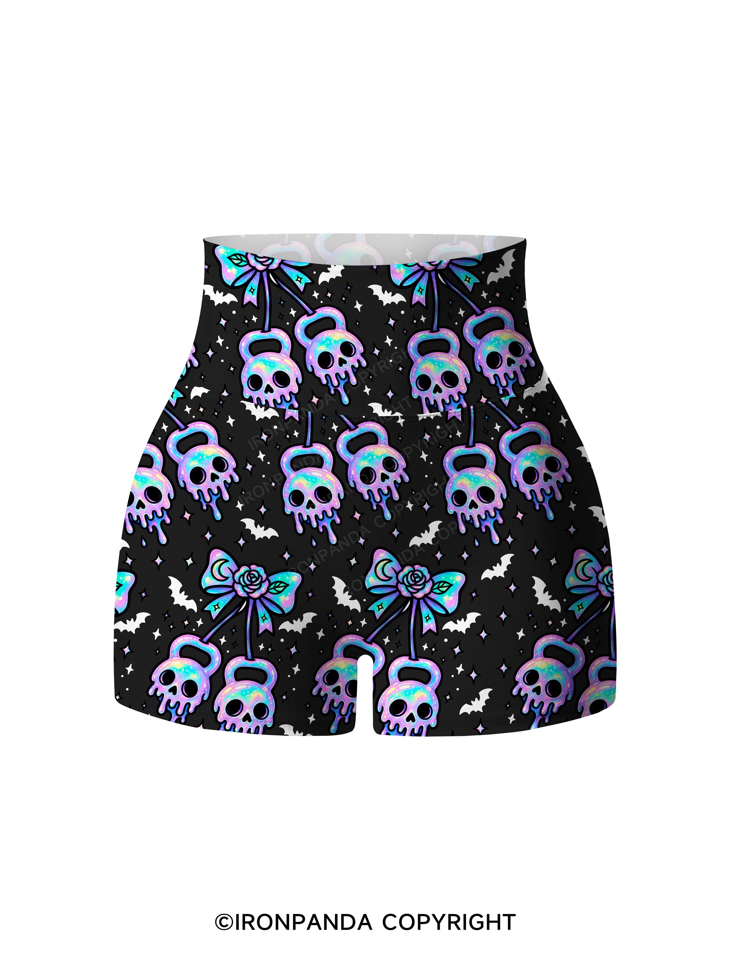 GHOST DRIP KETTLEBELLS Print Printed Yoga Shorts