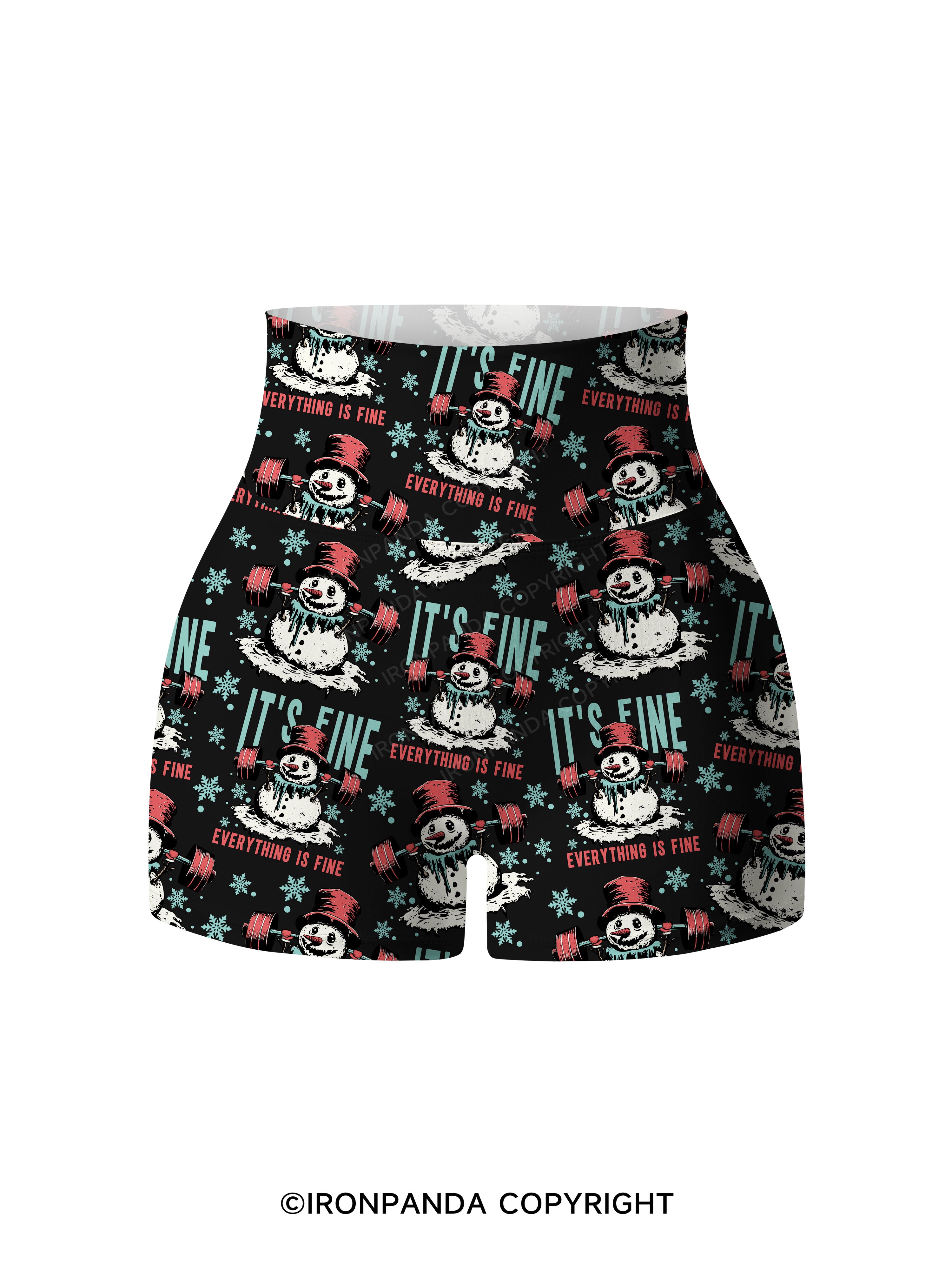 IT'S FINE EVERYTHING IS FINE Printed Yoga Shorts