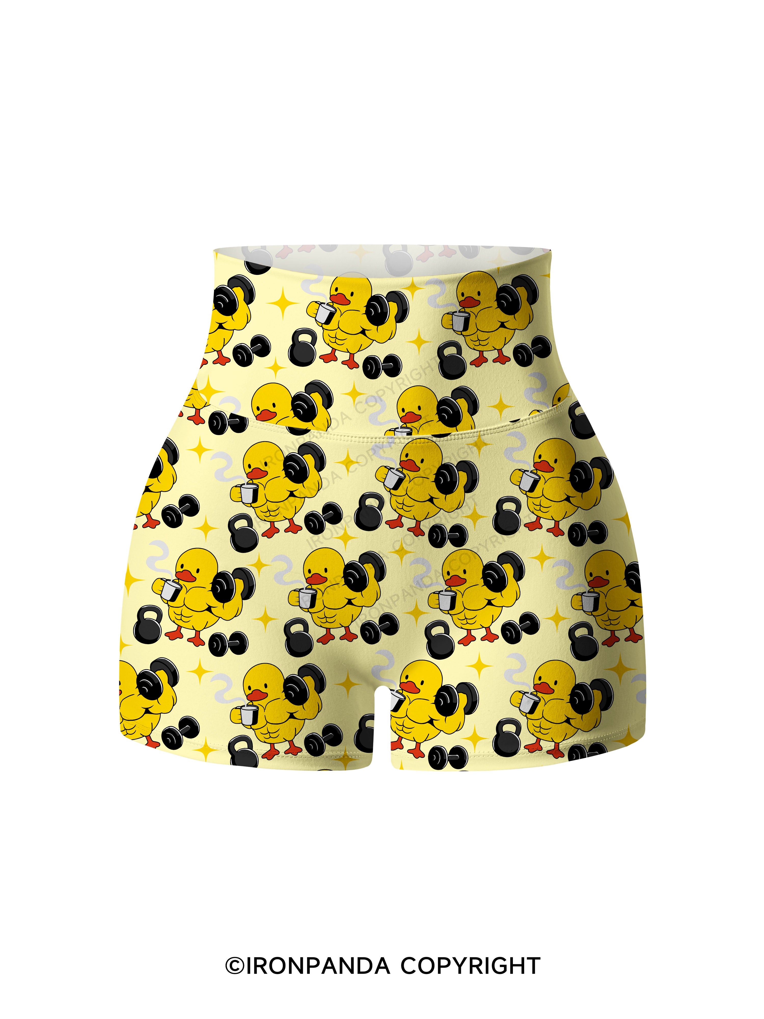 CAFECITO AND GAINS Printed Yoga Shorts