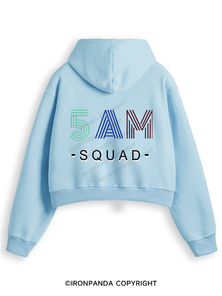 5 AM SQUAD Fleece Crop Zip Up Hoodie