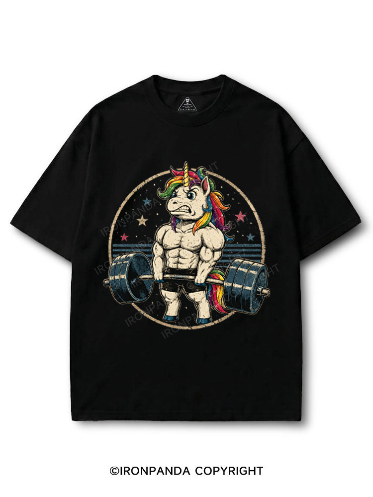 Retro Muscular Unicorn Deadlift COTTON PUMP COVER