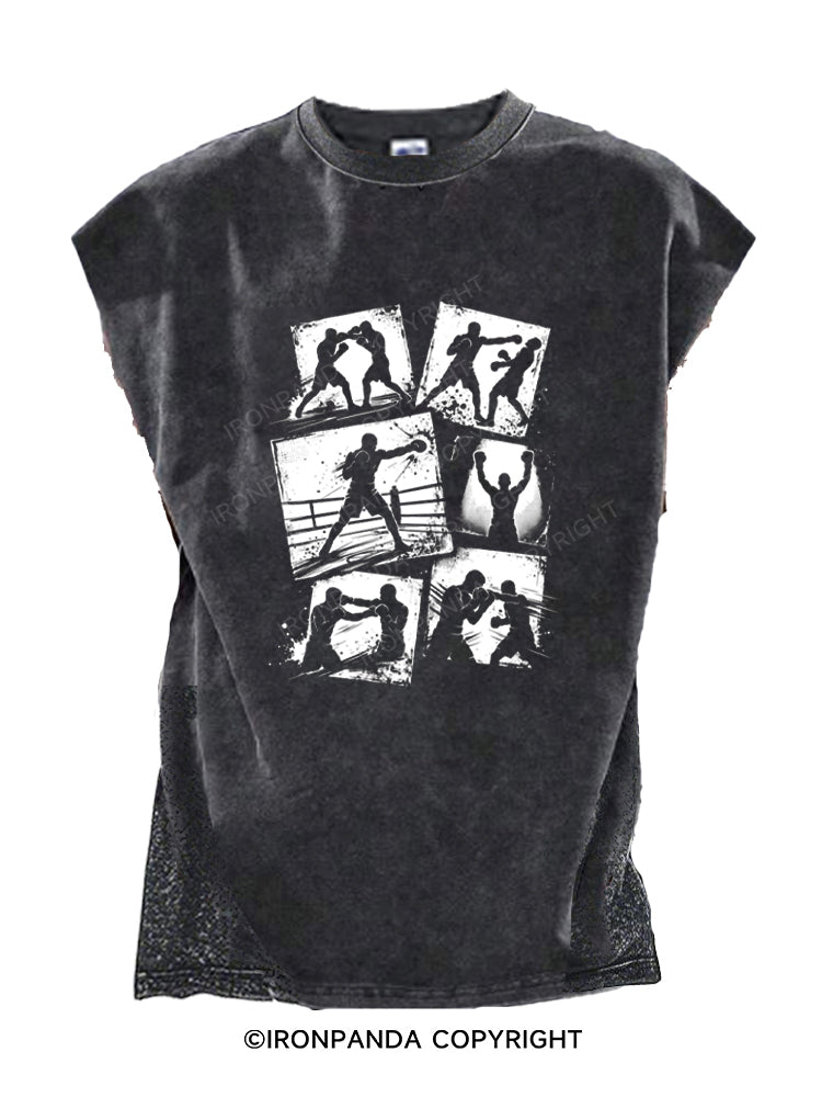 Vintage Boxing Player Boxer Cut Off Tank
