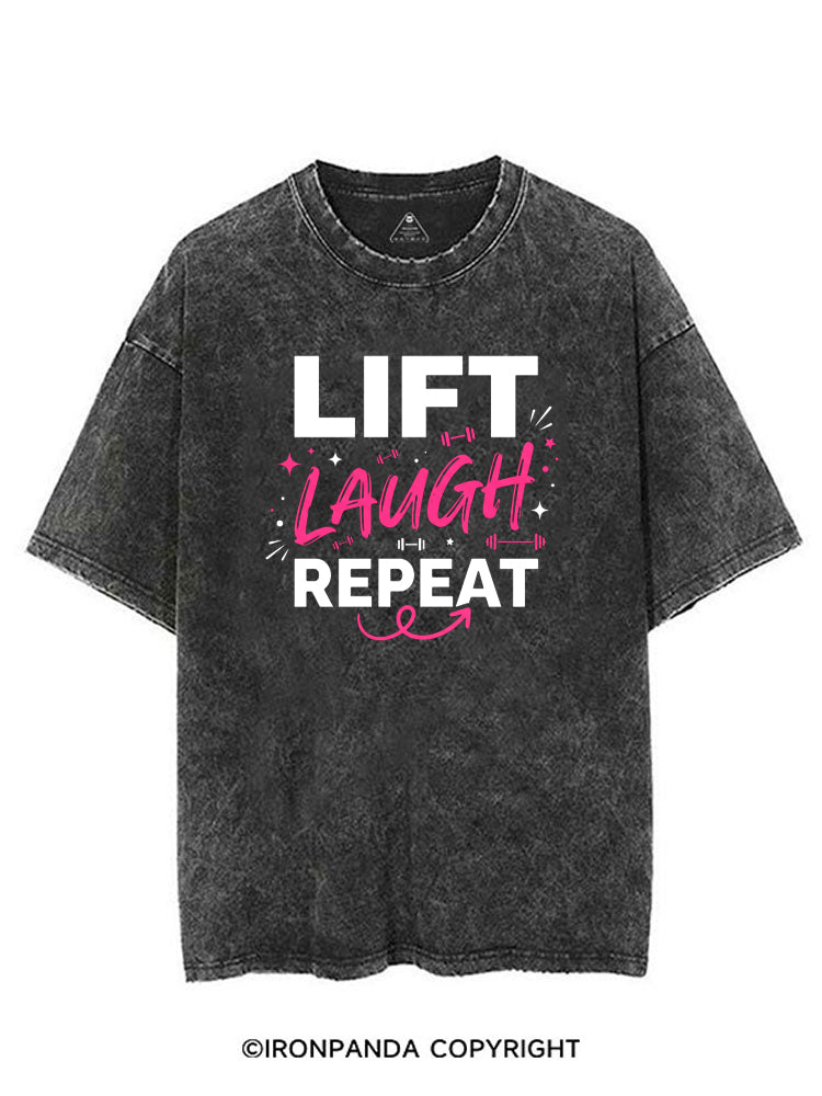 Lift Laugh Repeat VINTAGE GYM SHIRT