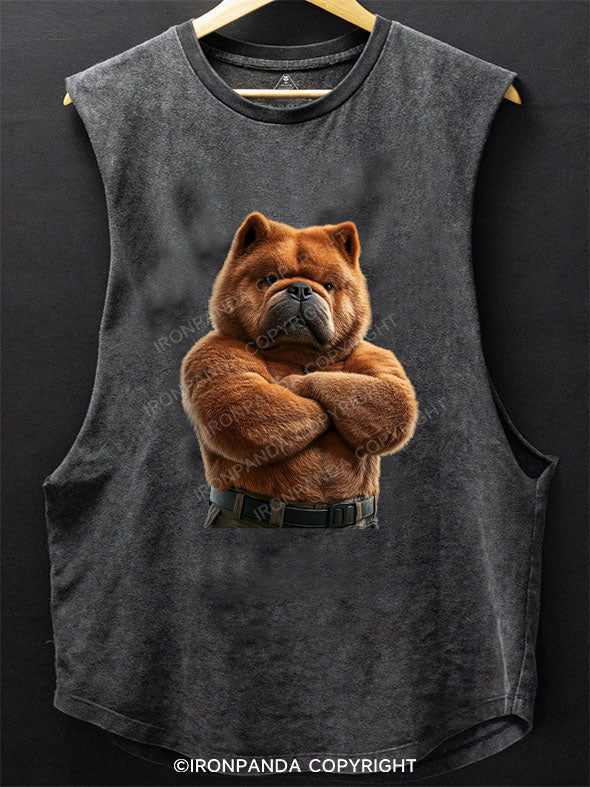 Muscular Chow Chow SCOOP BOTTOM COTTON TANK