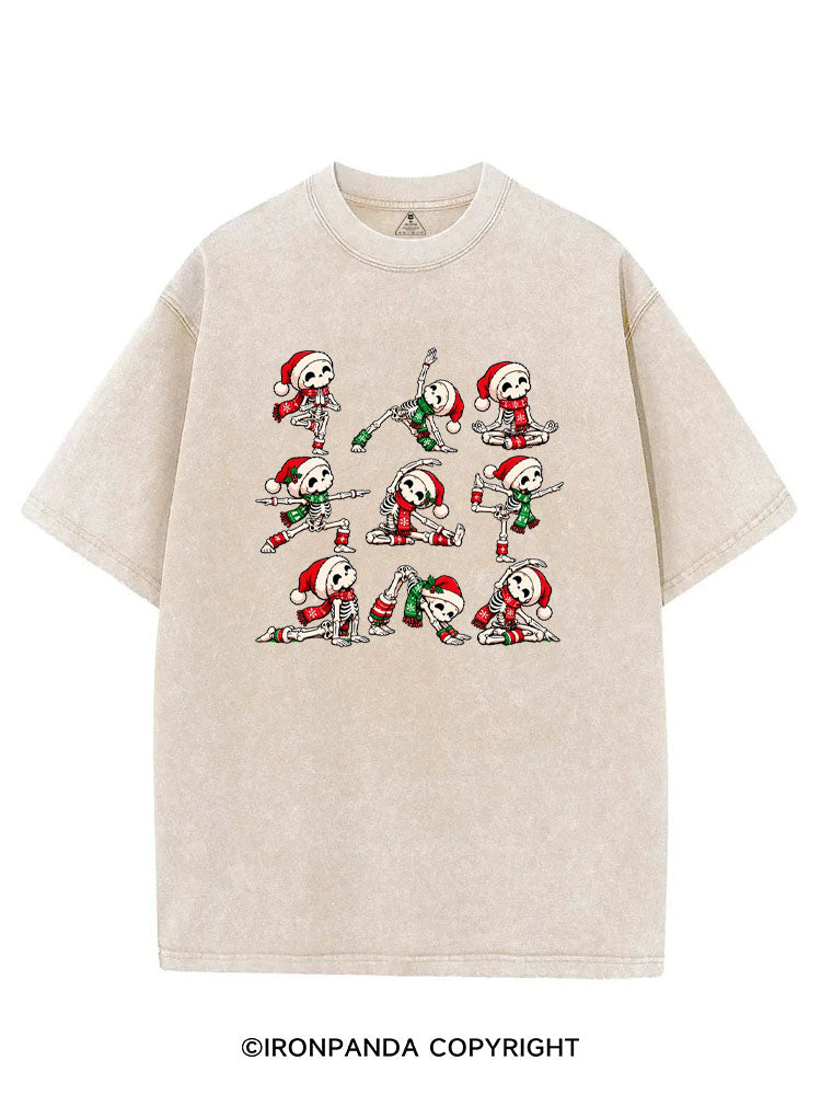 Yoga Skeleton Santa Hat Yogi VINTAGE GYM SHIRT