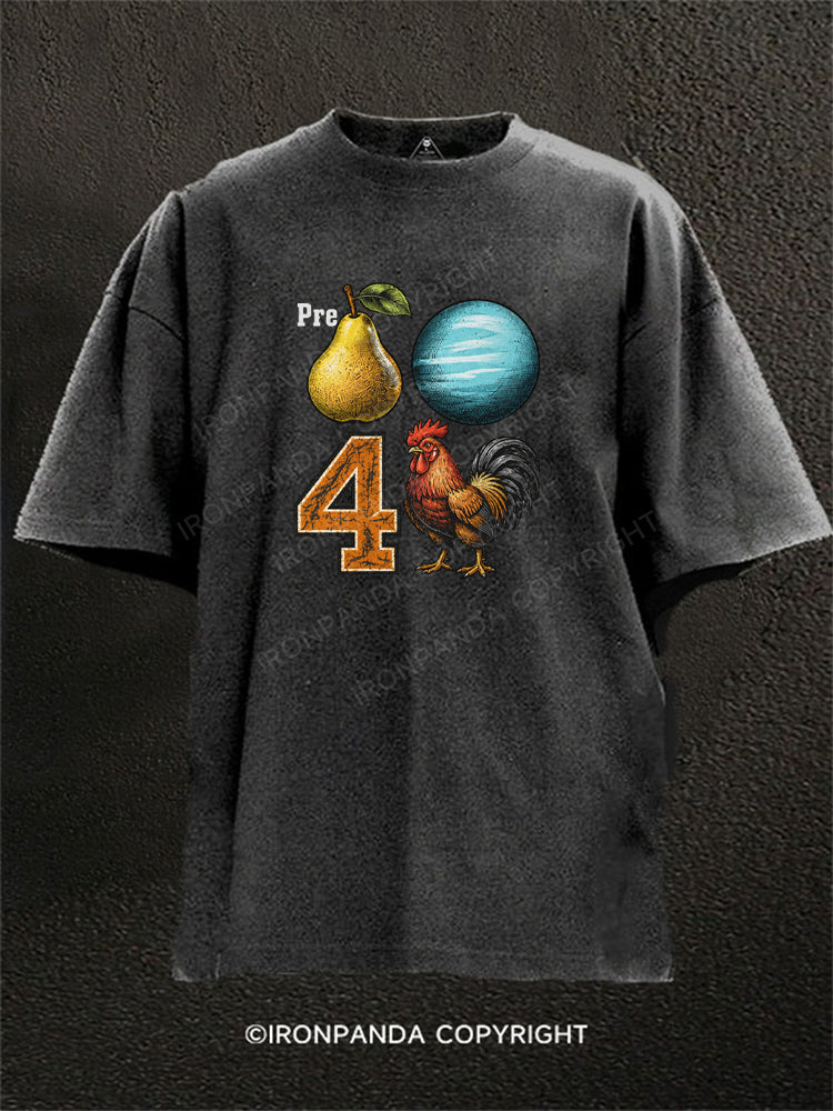 PREPARE Funny Gym Rooster Washed Gym Shirt