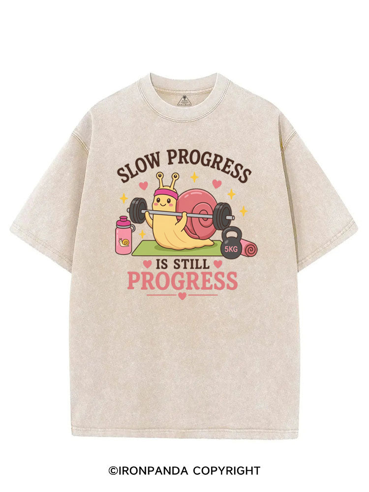 LOW PROGRESS IS STILL PROGRESS CUTE GYM SNAIL VINTAGE GYM SHIRT