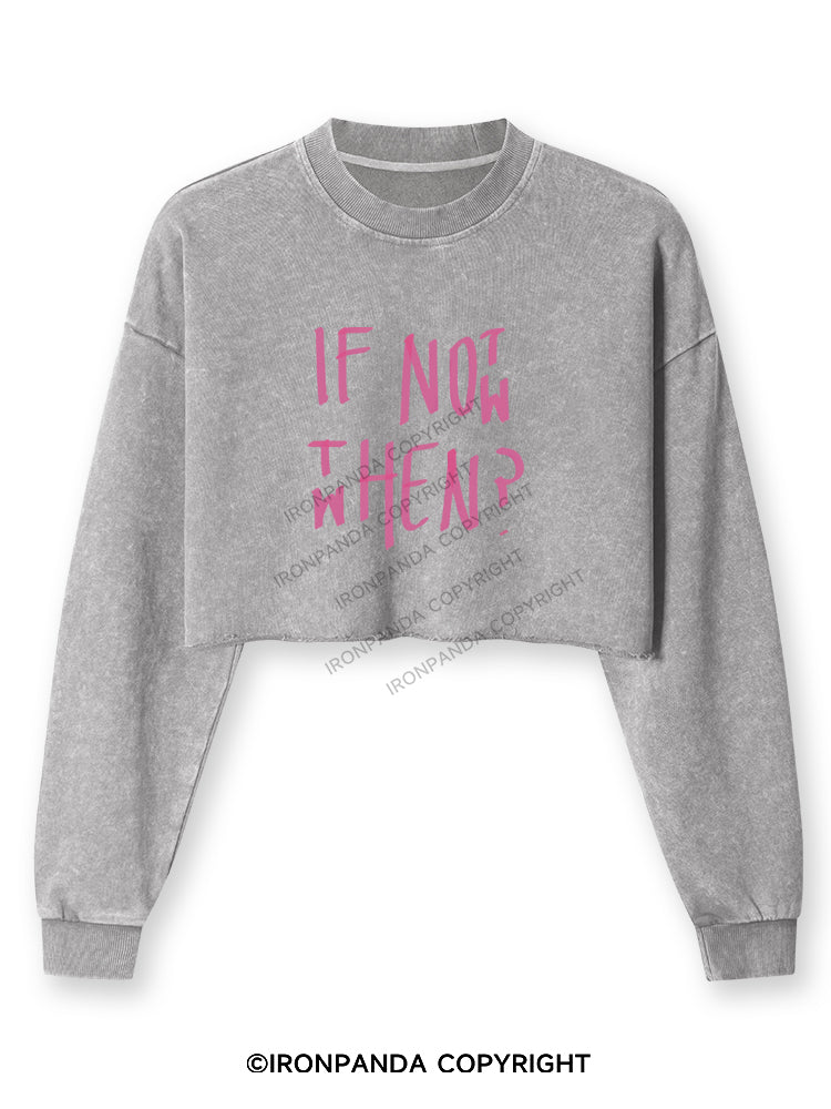 IF NOT NOW THEN WHEN Washed Long-Sleeve Crop Top
