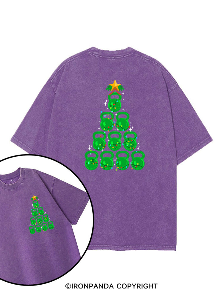 Kettlebell Christmas Tree printed Gym Shirt