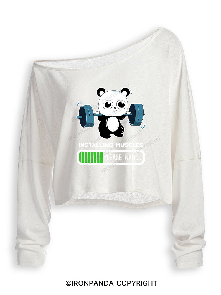 BENCH PANDA Off Shoulder Long Sleeve Crop Top