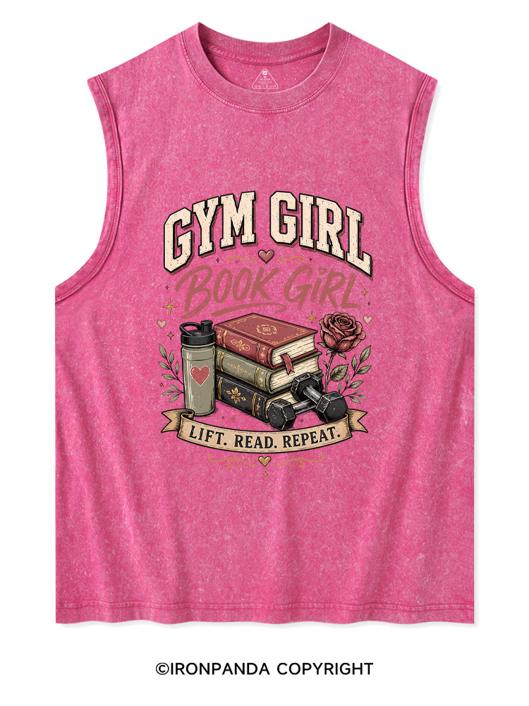 GYM GIRL BOOK GIRL Washed Tank