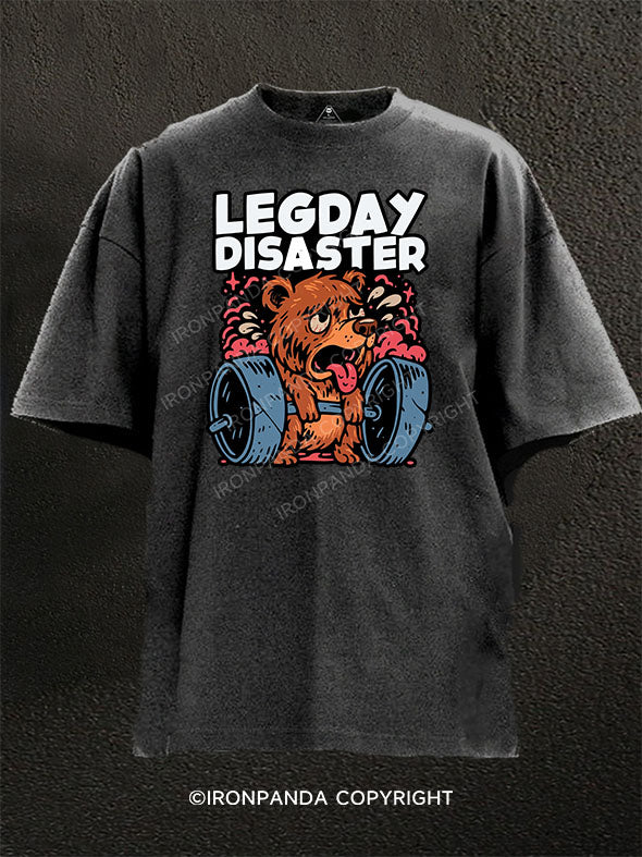 Leg Day Disater Washed Gym Shirt
