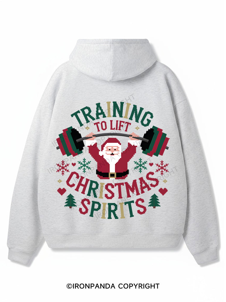 training to lift christmas spirits Premium Fleece Gym Hoodie