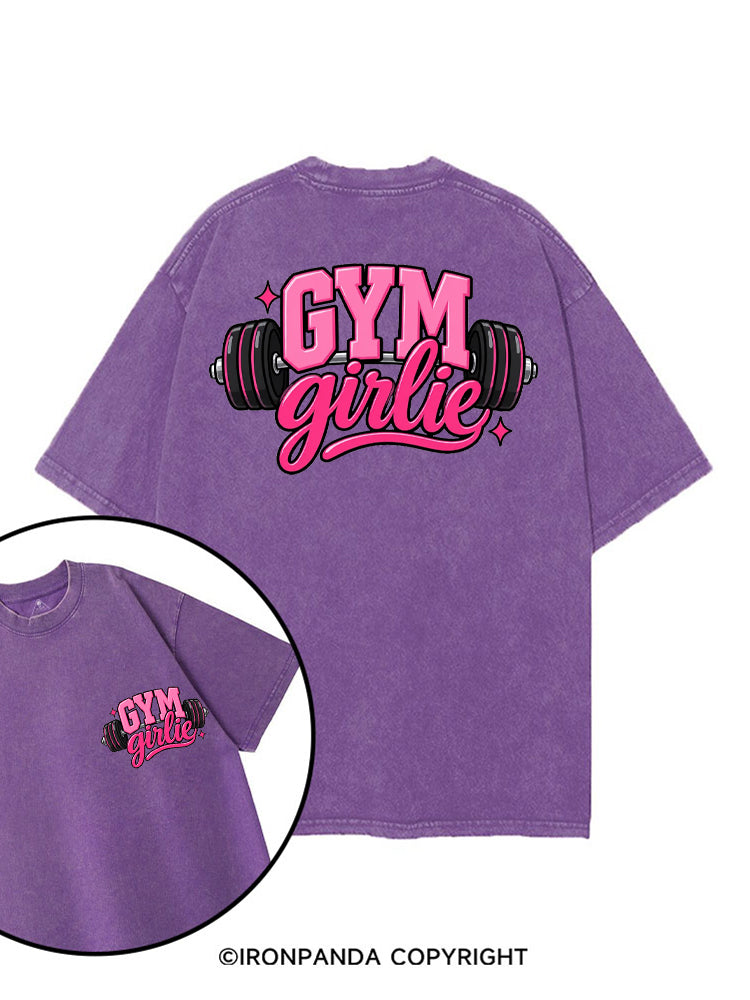 GYM GIRLIE PINK FITNESS printed Gym Shirt