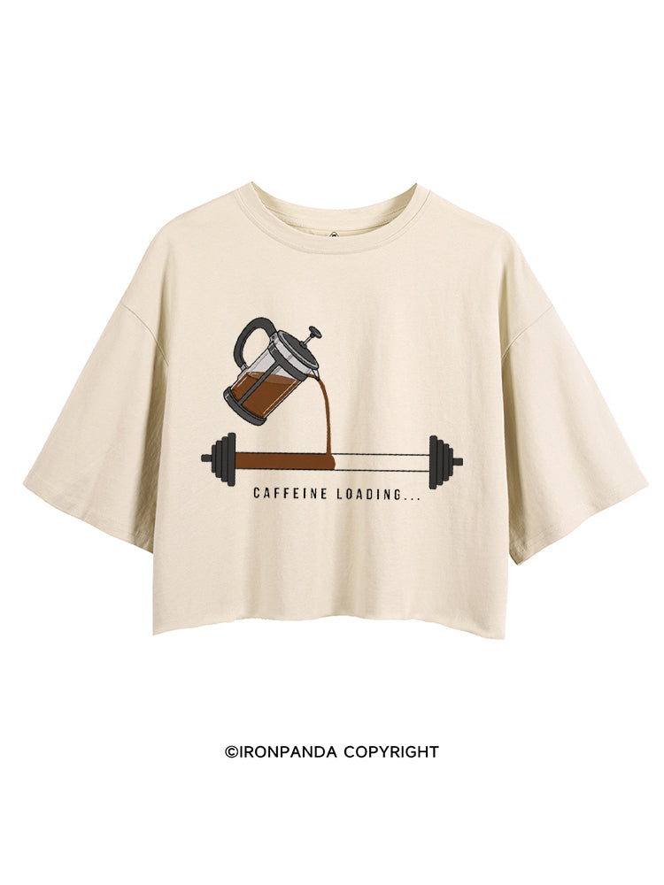 CAFFEINE LOADING GYM COFFEE LOVER CROP TOPS