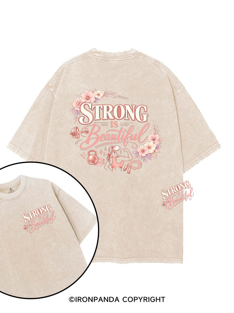 Strong Is Beautiful Floral printed Gym Shirt