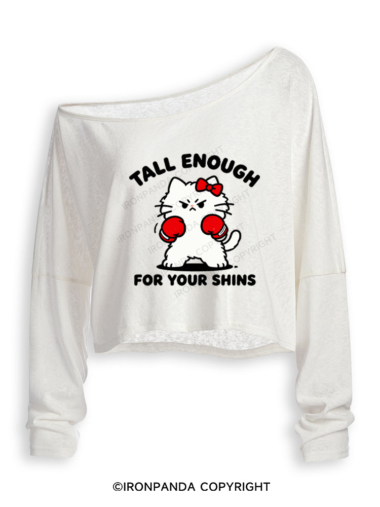Tall Enough For Your Shins Off Shoulder Long Sleeve Crop Top