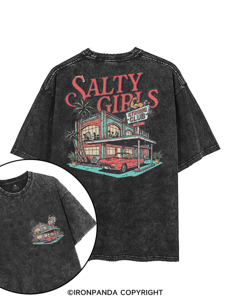 SALTY GIRLS STRONG CLUB printed Gym Shirt