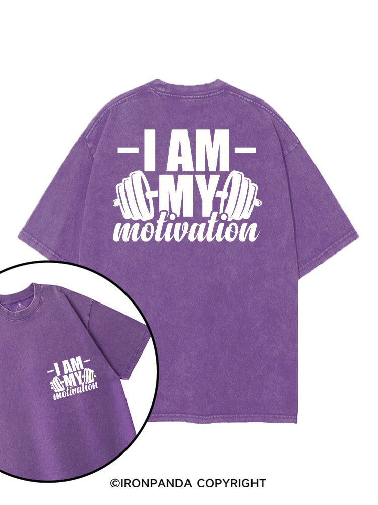 I AM MY MOTIVATION printed Gym Shirt