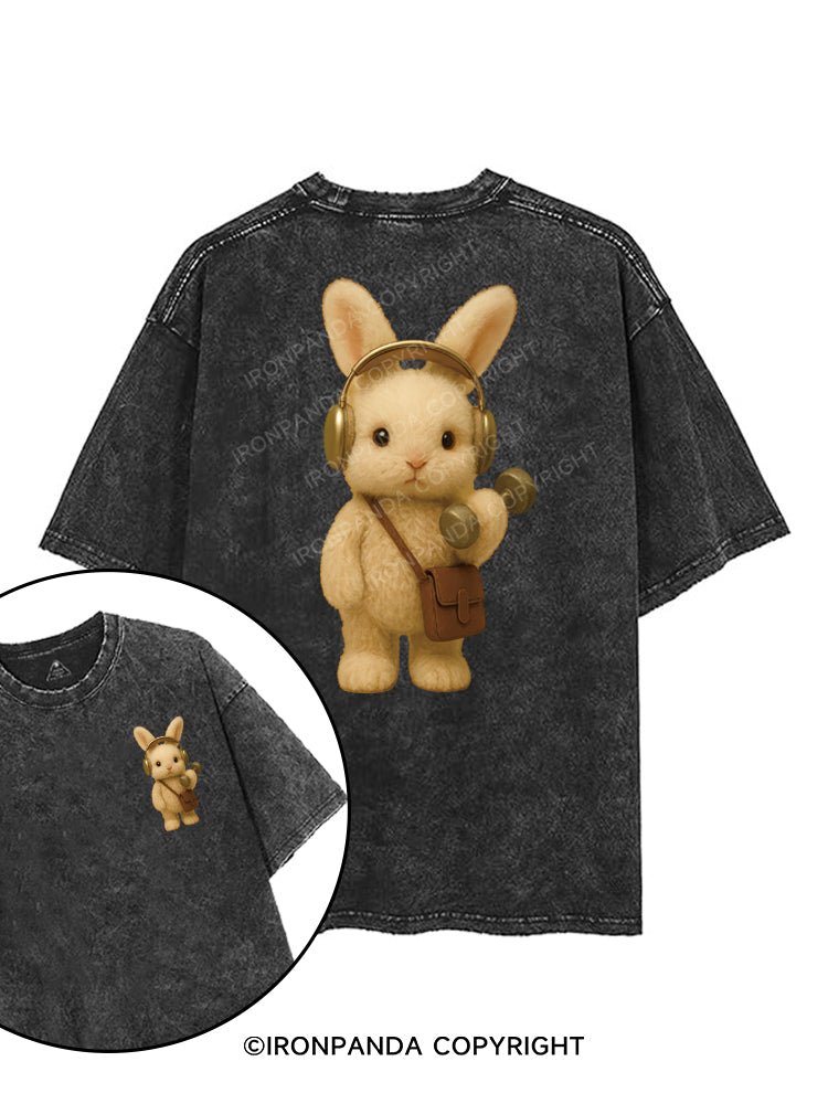 MUSCLE BUNNY MUSIC printed Gym Shirt
