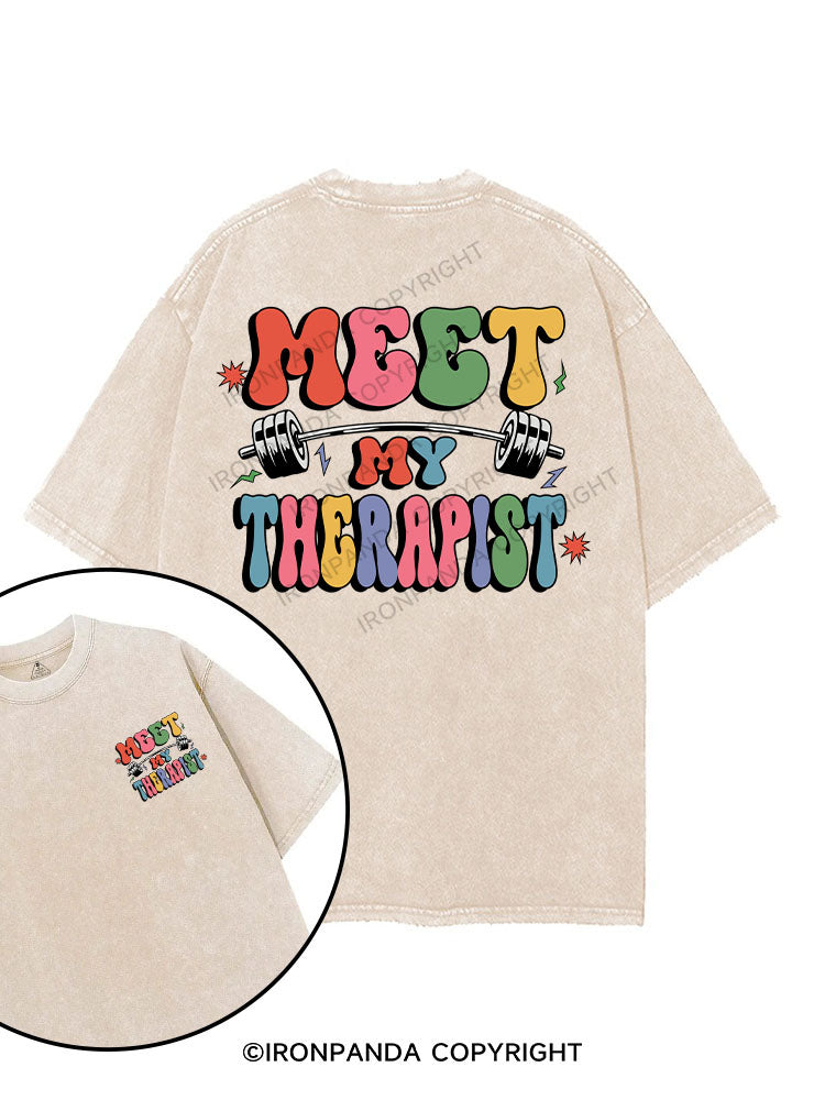 MEET MY THERAPIST printed Gym Shirt