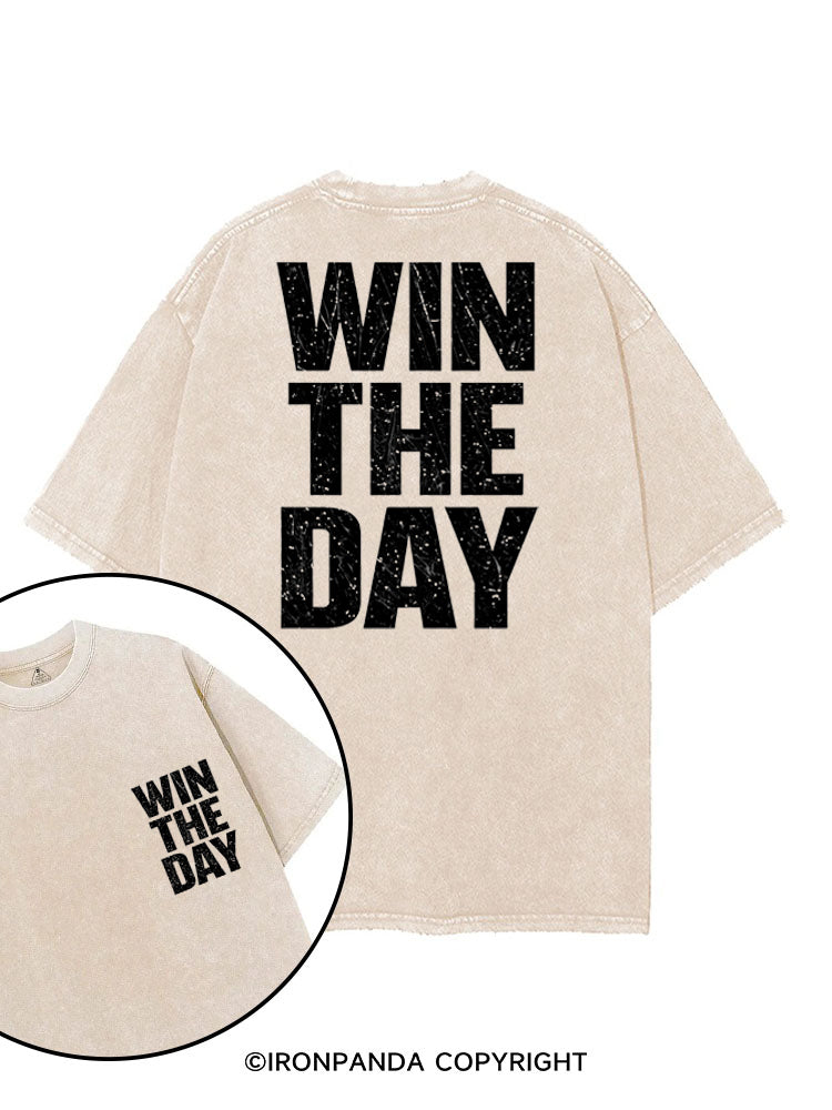WIN THE DAY printed Gym Shirt