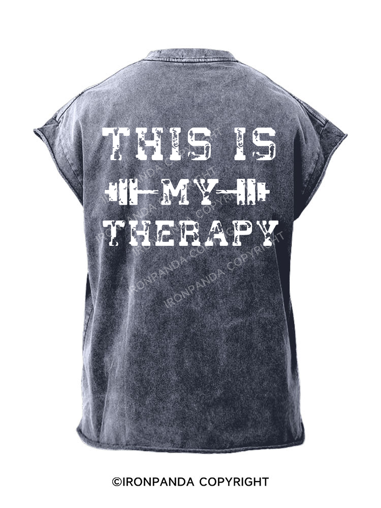 This is My Therapy Back Printed Cut Off Tank
